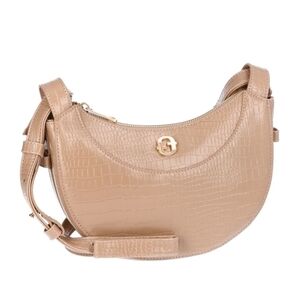 Time and Tru Olivia Crescent Crossbody Faux Leather Tan Purse